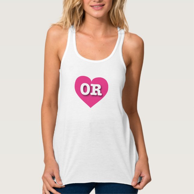 Camiseta Con Tirantes Oregon Hot Pink Heart - Me encanta OR (Anverso)