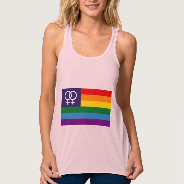 Camiseta Con Tirantes Orgullo arcoiris de doble Venus para lesbianas (Anverso)