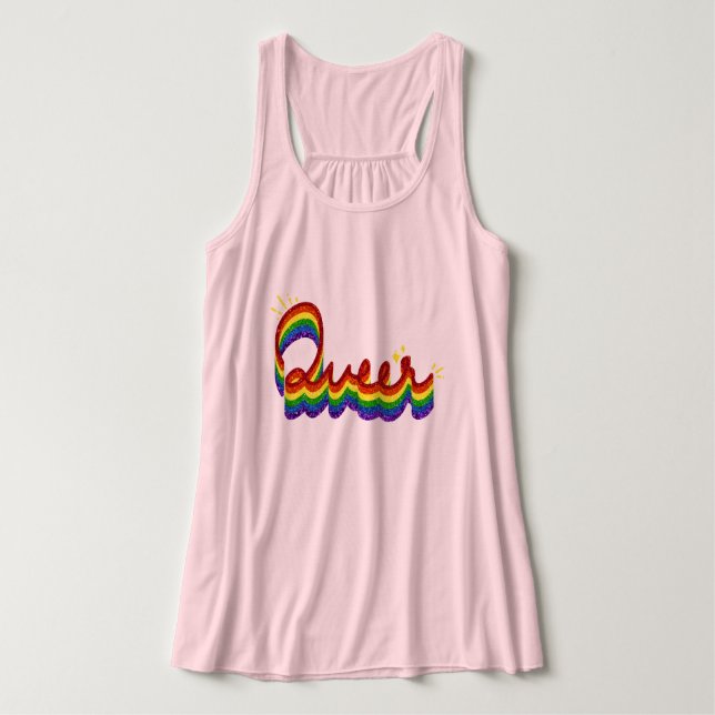Camiseta Con Tirantes Orgullo arcoiris del Purpurina gay (Diseño del anverso)