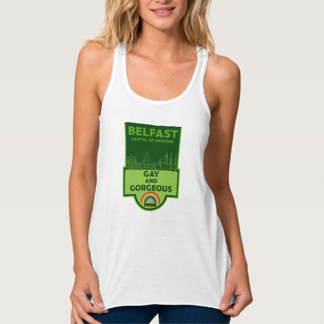 Camiseta Con Tirantes Orgullo Gay Belfast - Brighton Ireland LGBT - (Anverso)