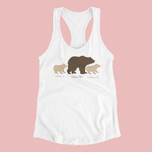Camiseta Con Tirantes Oso Mama Personalizado Con 2 Nombres De Niños Rega