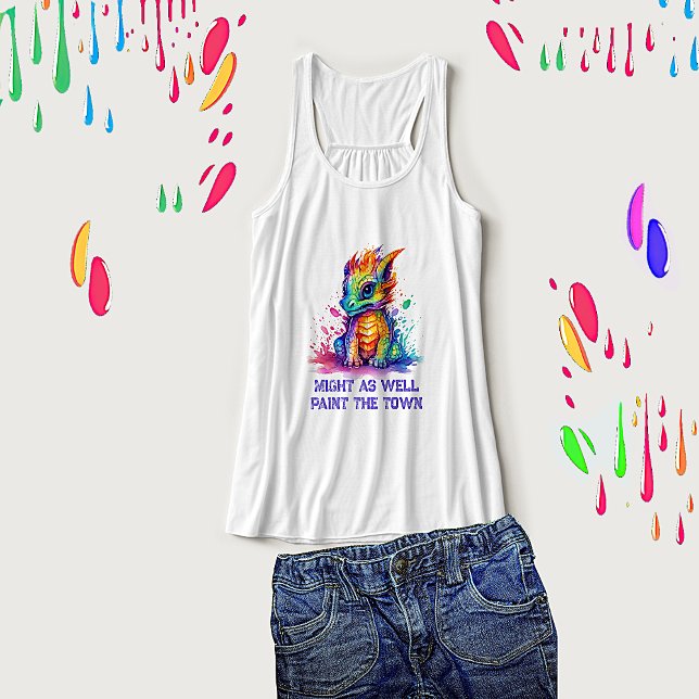 Camiseta Con Tirantes Paint Soaked Baby Dragon Funny (Subido por el creador)