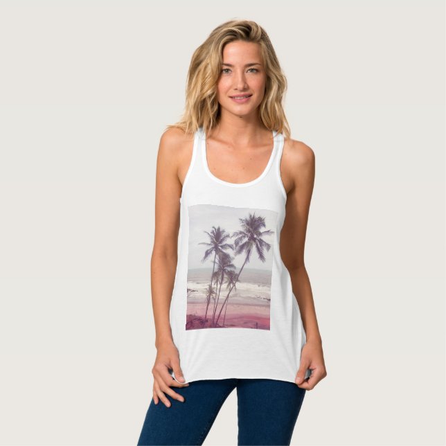 Camiseta Con Tirantes palmeras, verano (Anverso completo)