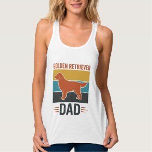 Camiseta Con Tirantes Papá Golden Retriever Diseño Vintage Amante Perros