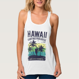Camiseta Con Tirantes Paraíso Hawaiano de Surf Verano Interminable