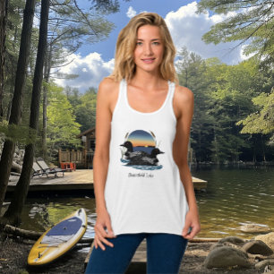 Camiseta Con Tirantes Pareja de somormujos del lago Butterfield