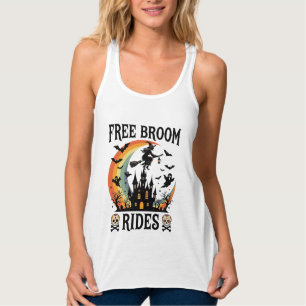Camiseta Con Tirantes Paseos en Escoba Gratis Halloween Bruja Castillo E