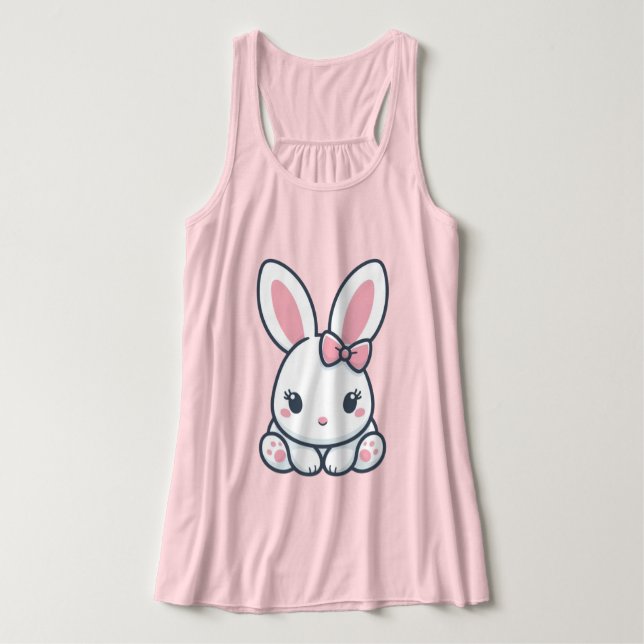 Camiseta Con Tirantes Pastel Bunny Charm (Diseño del anverso)