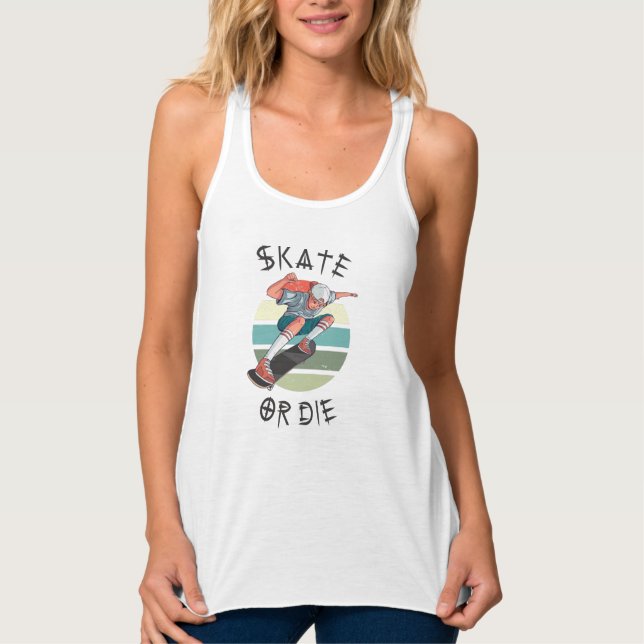 Camiseta Con Tirantes Patinar o morir Chico patinador (Anverso)