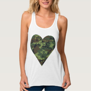 Camiseta Con Tirantes Patrón de camuflaje verde, patrón militar, ejércit