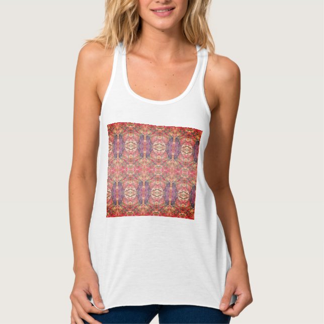 Camiseta Con Tirantes Patrón rosa y púrpura (Anverso)