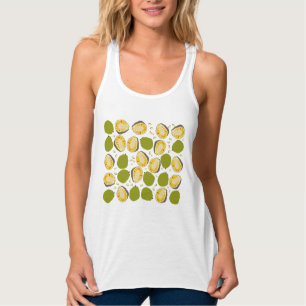 Camiseta Con Tirantes Patrón Tropical de Jackfruit de verano - Fruta exó