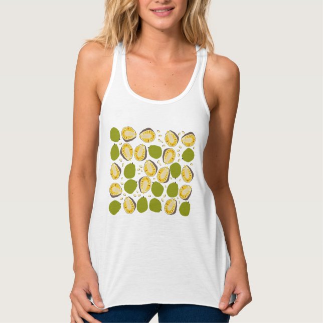 Camiseta Con Tirantes Patrón Tropical de Jackfruit de verano - Fruta exó (Anverso)
