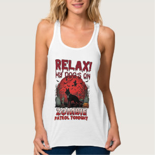 Camiseta Con Tirantes Patrulla de zombis relajarse esta noche perro Hall