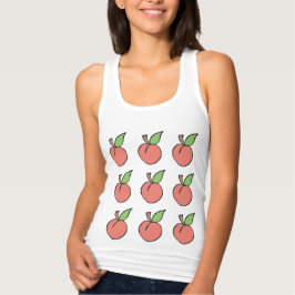 Camiseta Con Tirantes Peach con patrón de hoja verde