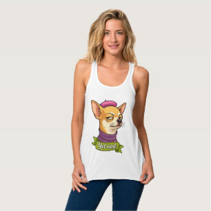 Camiseta Con Tirantes Pegatina de Chihuahua descarado 
