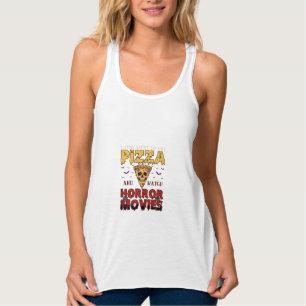 Camiseta Con Tirantes Películas de terror de pizza Halloween Calavera Mu