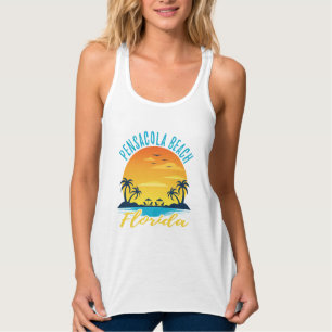 Camiseta Con Tirantes Pensacola Beach Florida Sunset Retro Vacaciones