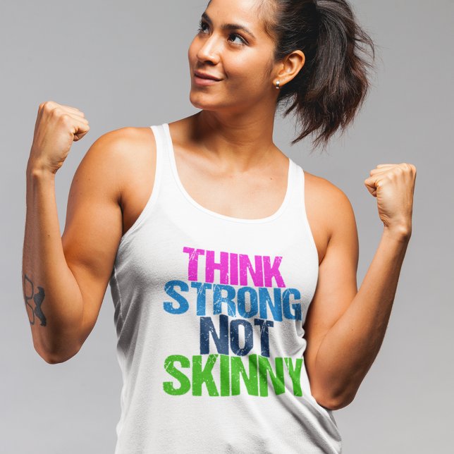 Camiseta Con Tirantes Pensar en la salud Inspiradora fuerte no delgada (Subido por el creador)