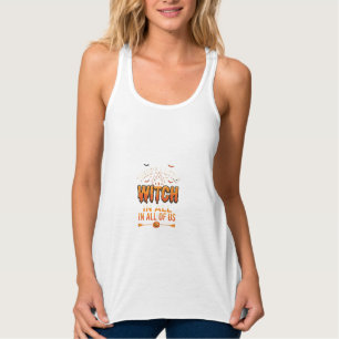 Camiseta Con Tirantes Pequeña Bruja Diseño de Tipografía de Bruja de Hal