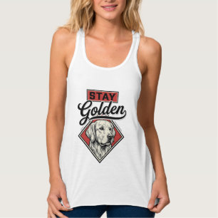 Camiseta Con Tirantes Permanecer Retriever Dorado Diseño Vectorial de Pe