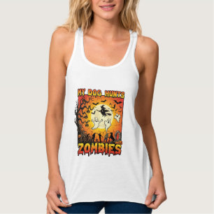 Camiseta Con Tirantes Perro Caza Zombies Fantasmas de Halloween Bruja Lu