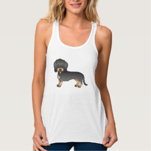 Camiseta Con Tirantes Perro De Dibujos Animados De Pelo De Alambre Negro