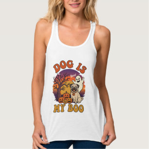 Camiseta Con Tirantes Perro Es Boo Halloween Pug Fantasma Calabazas_1