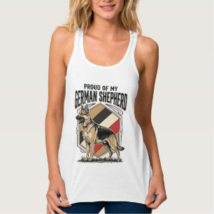 Camiseta Con Tirantes Perro Pastor Alemán Gráfico Grabado Vintage Amor P