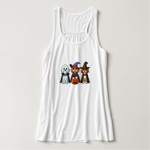 Camiseta Con Tirantes Perros como fantasmas, brujas y vampiros