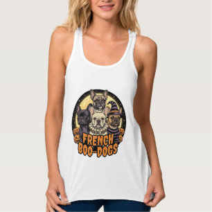 Camiseta Con Tirantes Perros franceses Boo Halloween Diseño de Bulldog f