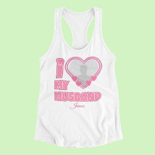 Camiseta Con Tirantes Personalizado Amo a Mi Marido - Añadir foto y nomb