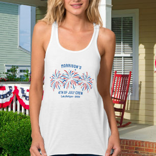 Camiseta Con Tirantes Personalizado de fuegos artificiales azul rojo 4 d