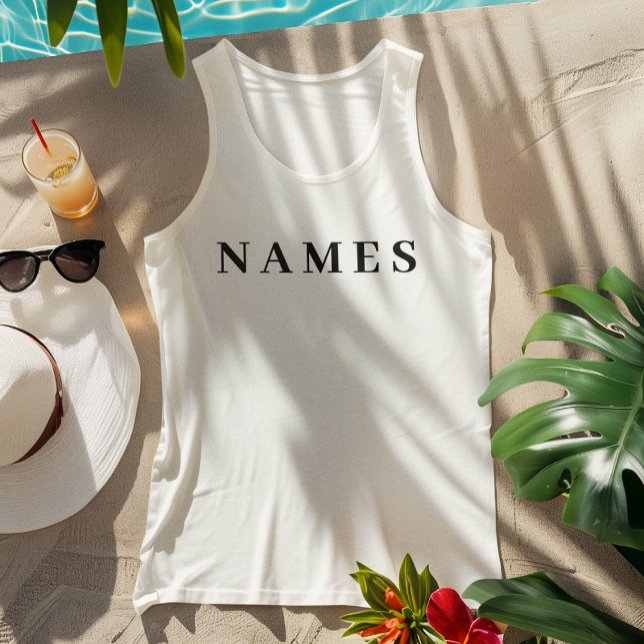 Camiseta Con Tirantes Personalizado negro simple Añadir su nombre elegan (Subido por el creador)