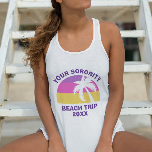 Camiseta Con Tirantes Personalizado Sorority Beach Trip Palmeras Rojas T