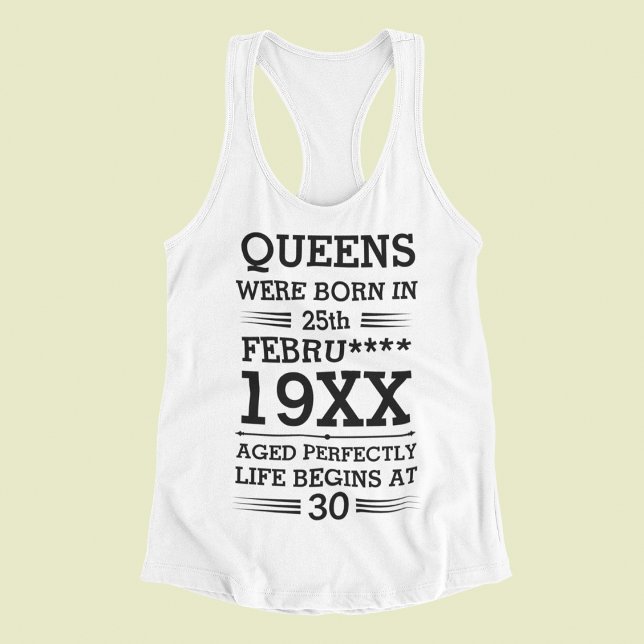 Camiseta Con Tirantes Personalizados Queens nacieron en la fecha del mes (Subido por el creador)