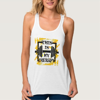 Camiseta Con Tirantes Pesos Levantes Es Mi Terapia #
