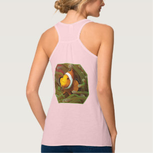 Camiseta Con Tirantes Pez payaso en anémona verde. Diseño fotográfico