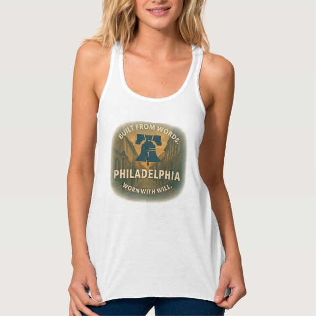 Camiseta Con Tirantes Philly Tank | Ropa de flor de poder femenino (Anverso)