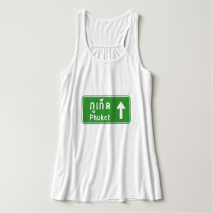 Camiseta Con Tirantes Phuket Ahead ⚠ Rótulo de tráfico por carretera en 