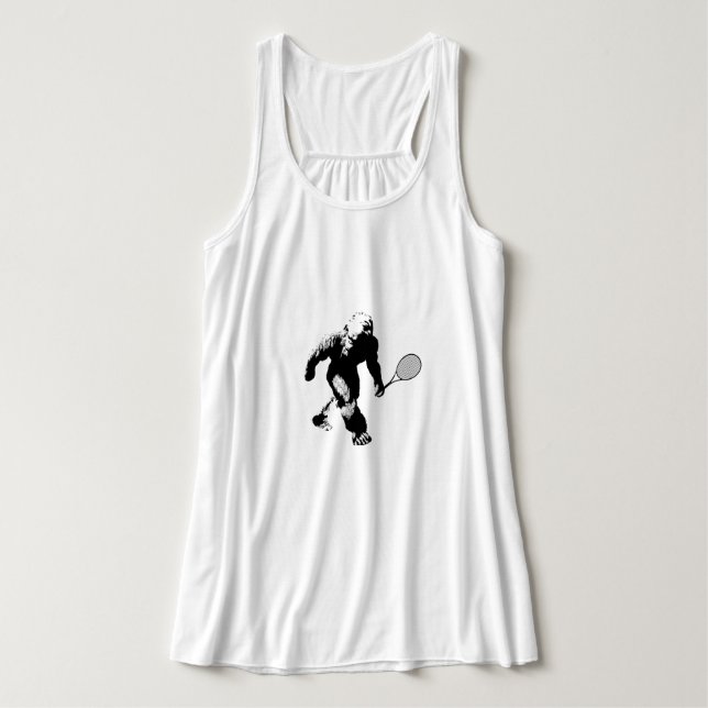 Camiseta Con Tirantes Pie Grande Con Racquet De Tenis (Diseño del anverso)