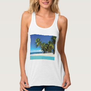 Camiseta Con Tirantes Pilar de tiro de playa exótica