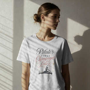 Camiseta Con Tirantes Pilates Primero Champagne Después - Rosa Dorado El