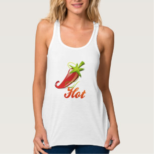 Camiseta Con Tirantes Pimienta de chile rojo "caliente"