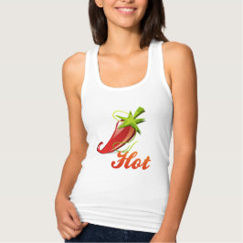 Camiseta Con Tirantes Pimienta picante roja "caliente"