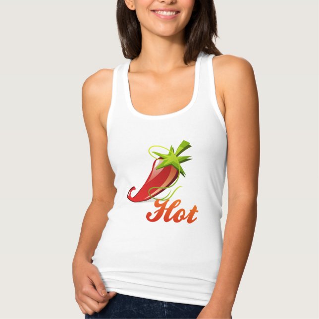 Camiseta Con Tirantes Pimienta picante roja "caliente" (Anverso)