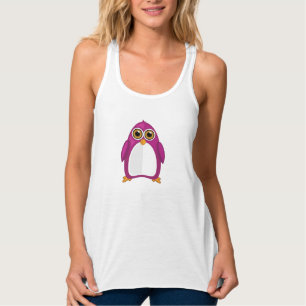 Camiseta Con Tirantes Pingüino Violeta Rojo Lindo – Pingüino Kawaii de D