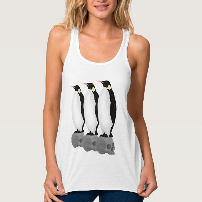 Camiseta Con Tirantes Pingüinos En La Antártida Sobre Cránulos (Anverso)