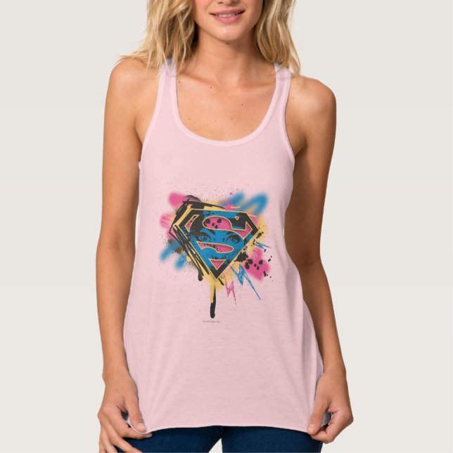 Camiseta Con Tirantes Pintura superchica y derrames (Anverso)