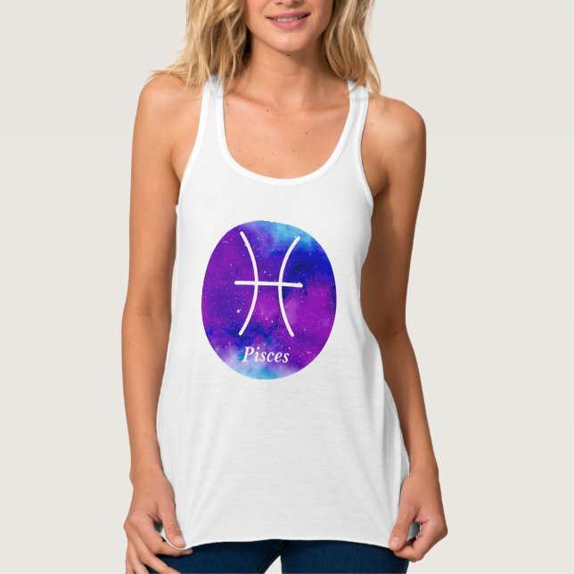 Camiseta Con Tirantes Pisces Zodiac Símbolo espacio nebulosa (Anverso)